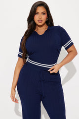 By The Books Sweater Pant Set - Navy