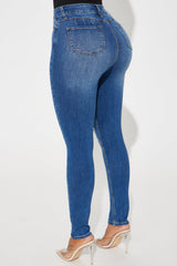 Bea Ripped Booty Lifter Skinny Jeans - Medium Wash