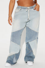 Better Shape Up Stretch Baggy Jeans - Light Wash