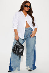 Shooting My Shot Elastic Waistband Baggy Jeans - Medium Wash