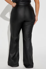 Call It Even Faux Leather Dress Pants - Black