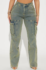 So Serious Stretch Cargo Jeans - Light Wash