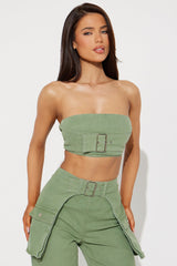Janine Denim Pant Set - Green