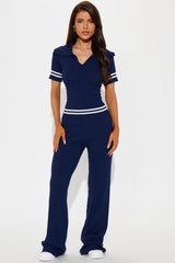 By The Books Sweater Pant Set - Navy