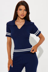 By The Books Sweater Pant Set - Navy