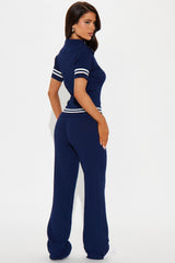 By The Books Sweater Pant Set - Navy