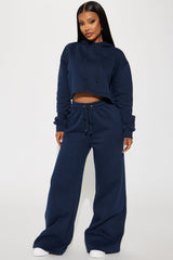 Chill Vibes Fleece Pant Set - Navy