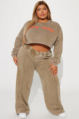 New York Washed Wide Leg Pant - Taupe/combo