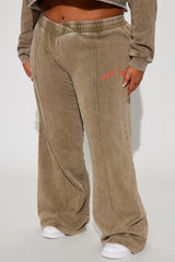 New York Washed Wide Leg Pant - Taupe/combo
