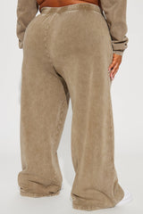 New York Washed Wide Leg Pant - Taupe/combo