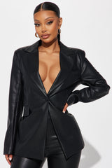 Taylor Faux Leather Pant Set - Black