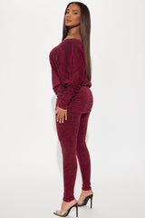 Cassandra Cozy Legging Set - Burgundy