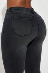 Lost Without You Soft Stretch Bootcut Jeans - Black Wash