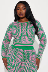 Farrah Sweater Pant Set - Green/combo