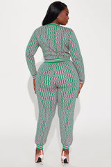 Farrah Sweater Pant Set - Green/combo