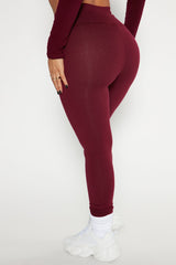 Running Around High Rise Legging - Burgundy
