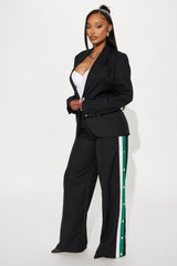On A Deadline Blazer Pant Set - Black