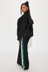 On A Deadline Blazer Pant Set - Black