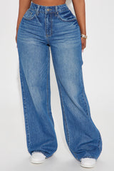 Yodit Flowy Baggy Jeans - Medium Wash