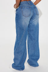 Yodit Flowy Baggy Jeans - Medium Wash