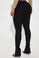 Full Schedule Split Hem Legging - Black