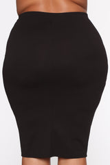 Payin' It Forward Blazer Skirt Set - Black