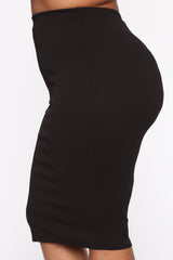Payin' It Forward Blazer Skirt Set - Black