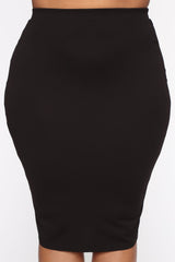 Payin' It Forward Blazer Skirt Set - Black