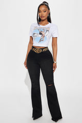 Get What I Want Stretch Flare Jeans - Black Wash