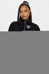 Raiders Second Half Come-Back Zip Sweatshirt - Black