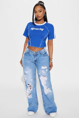 You're Obsessed Ripped Straight Leg Jeans - Medium Wash