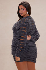 Jenna Cardigan Skirt Set - Charcoal