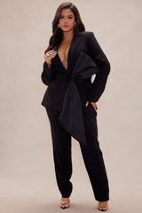 Jenna Bow Blazer Suit Set - Black