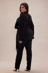 Jenna Bow Blazer Suit Set - Black