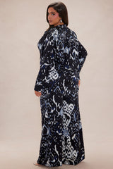 Kristine Satin Wide Leg Pant Set - Black/combo
