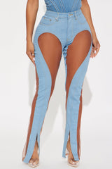 Better With You Mesh Bootcut Jeans - Light Wash