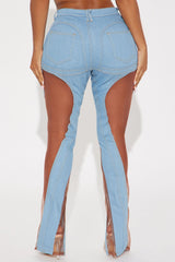 Better With You Mesh Bootcut Jeans - Light Wash