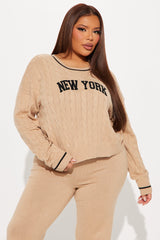 In New York Sweater Pant Set - Taupe