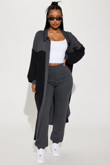 On The Down Low Jogger Set - Charcoal