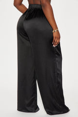 Tone It Down Satin Trouser - Black