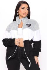 NFL Raiders Sherpa Jacket - Grey/Black