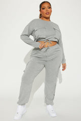 Finding Time Jogger Set  - Heather Grey