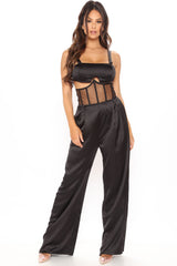 Bare Necessities Wide Leg Pant Set - Black