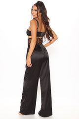 Bare Necessities Wide Leg Pant Set - Black