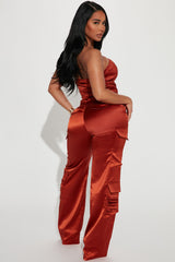 Amirah Satin Pant Set - Copper