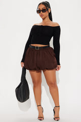Spotlight On Me Bubble Mini Skirt - Brown