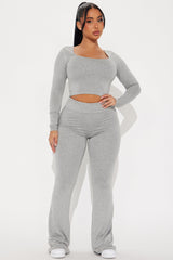 Sasha Double Lined Pant Set - Heather Grey