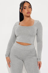 Sasha Double Lined Pant Set - Heather Grey