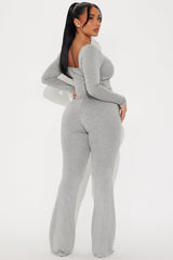 Sasha Double Lined Pant Set - Heather Grey