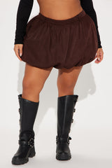 Spotlight On Me Bubble Mini Skirt - Brown